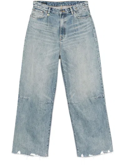 R13 Wayne Articulated Knee Jeans In Blue