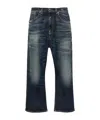 R13 Blue Stonewashed Wide-leg Jeans In Black
