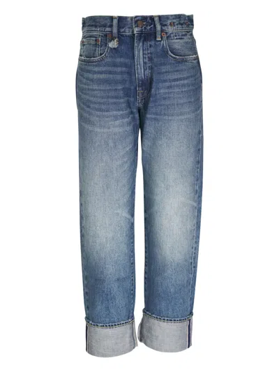 R13 Whiskering-effect Jeans In Blue
