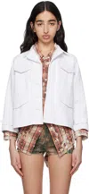R13 Long Sleeve Denim Jacket In White
