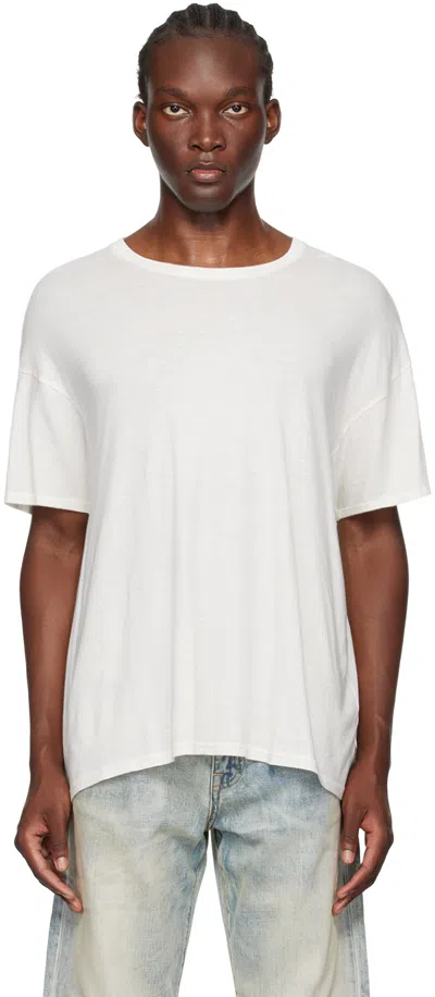 R13 White Boxy Seamless T-shirt In Cashmere White