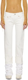 R13 White Cuffed Boy Jeans In Sutton White