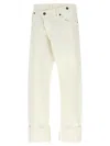 R13 Cuffed Crossover Jean In White