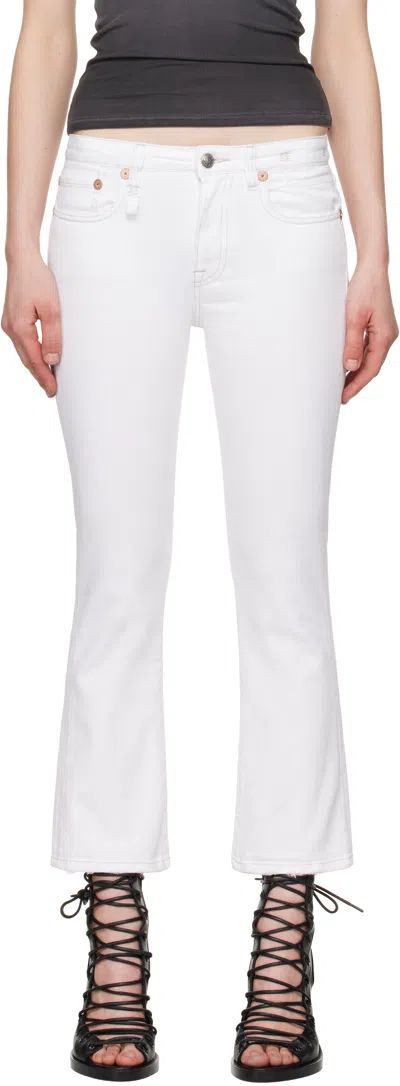 R13 White Kick Fit Jeans In Bale White