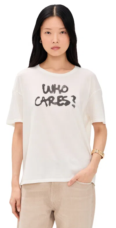 R13 Who Cares Relaxed Tee Off White