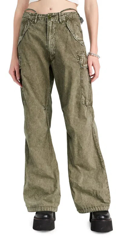 R13 Women's Cotton Wide-leg Cargo Pants In Olive