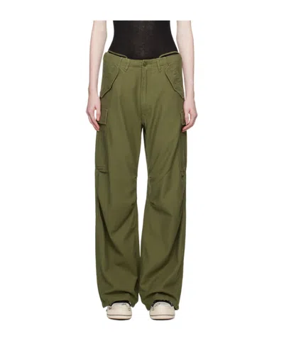 R13 Wide-leg Cargo Trousers In Green