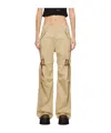 R13 High Waisted Lightweight Cotton Cargo Pants In Brown