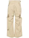 R13 Wide-leg Cotton Cargo Trousers In Neutrals
