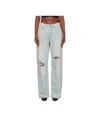 R13 Wide Leg Jeans In Green