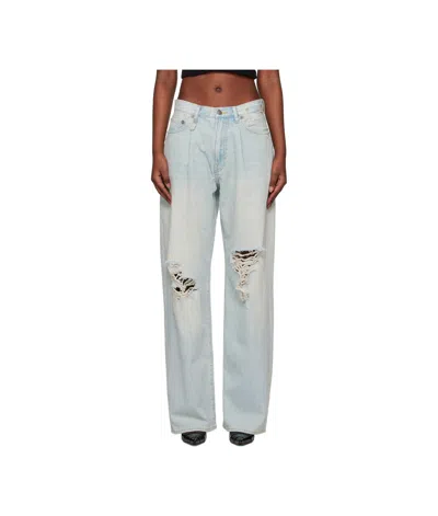 R13 Wide Leg Jeans In Green