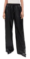 R13 Wide Leg Leather Pants Black In Black