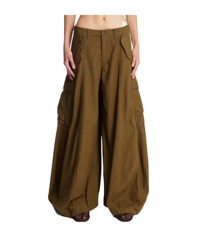 R13 Wide-leg Cargo Pants In Green