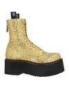 R13 Thick Sole Short Boot In Gold