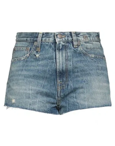 R13 Woman Denim Shorts Blue Size 26 Cotton