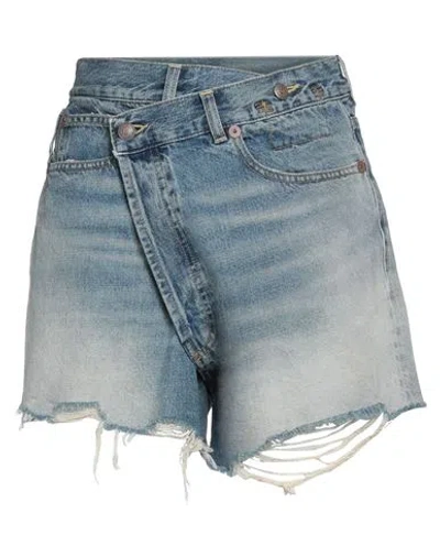 R13 Woman Denim Shorts Blue Size 30 Cotton