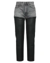 R13 Woman Jeans Black Size 28 Cotton, Lambskin In Black