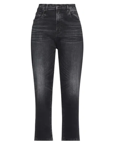 R13 Woman Jeans Black Size 29 Cotton, Elastomultiester, Elastane