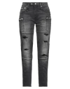R13 Woman Jeans Black Size 32 Cotton, Polyester, Elastane, Calfskin In Black
