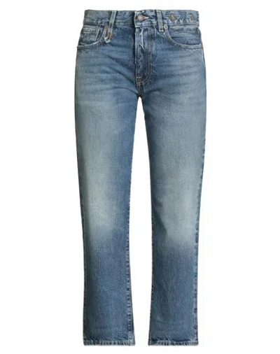 R13 Woman Jeans Blue Size 25 Cotton, Leather
