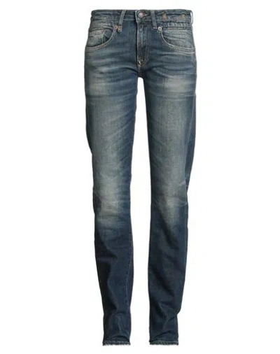 R13 Woman Jeans Blue Size 26 Cotton, Elastomultiester