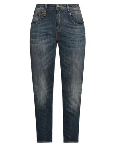R13 Woman Jeans Blue Size 31 Cotton, Elastane