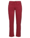 R13 WOMAN JEANS BRICK RED SIZE 29 COTTON, ELASTANE, COW LEATHER
