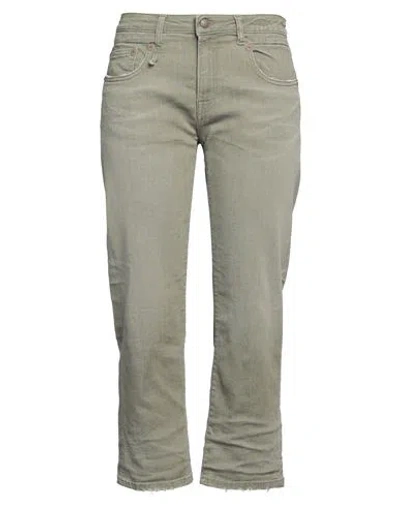 R13 Woman Jeans Military Green Size 30 Cotton, Polyester, Elastane