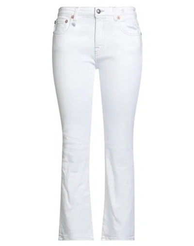 R13 Woman Jeans White Size 29 Cotton, Polyurethane