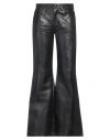 R13 Janet Relaxed Flare Leather Pants In Black