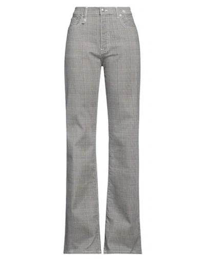 R13 Woman Pants Black Size 29 Cotton, Elastane, Cow Leather In Gray