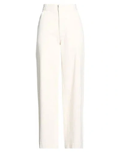 R13 Woman Pants Cream Size 28 Cotton In White