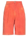 R13 Woman Shorts & Bermuda Shorts Orange Size 27 Cotton In Orange