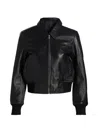 R13 Berlin Leather Bomber Jacket In Black