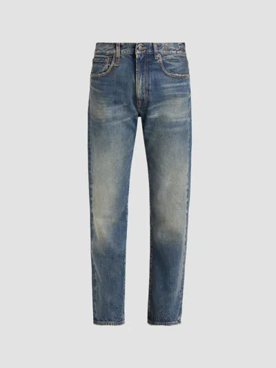 R13 Women's Bf Cotton High-rise Straight-leg Crop Jeans In Blue