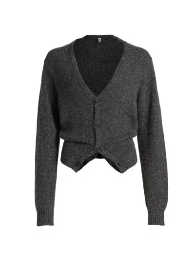 R13 Women's Cashmere Split-hem Cardigan In Gray