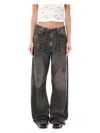 R13 Damon Pleated Wide Leg Jean In Ellery Black In Ellery Black