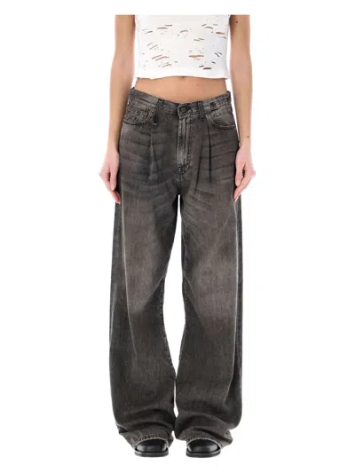 R13 WOMEN'S DAMON PLEATED WIDE LEG JEAN