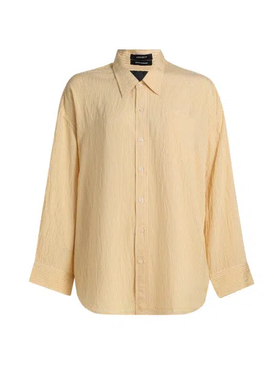 R13 Drop Neck Shirt Orange Stripe In Yellow