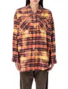 R13 Pink & Yellow Drop Neck Work Shirt In Pink Overdyed