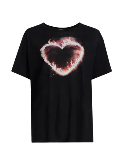 R13 Black Flaming Heart Boy T-shirt