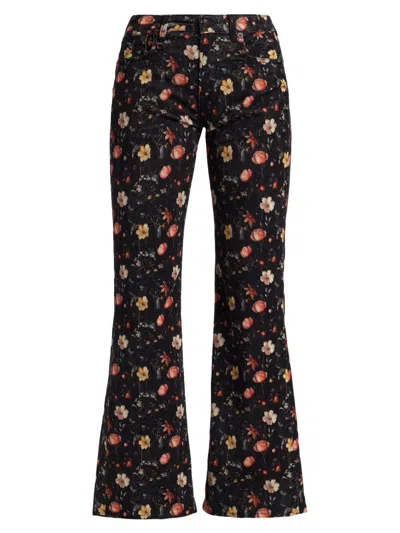 R13 Women's Joan Floral Kick Flare Jeans