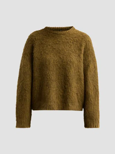 R13 Women's Oversized Grunge Sweater In Heather Olive Green