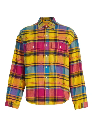 R13 Women's Plaid Cotton Long-sleeve Shirt In Rainbow Plaid