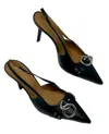 R13 Pointed Toe Slingback Pump In Black