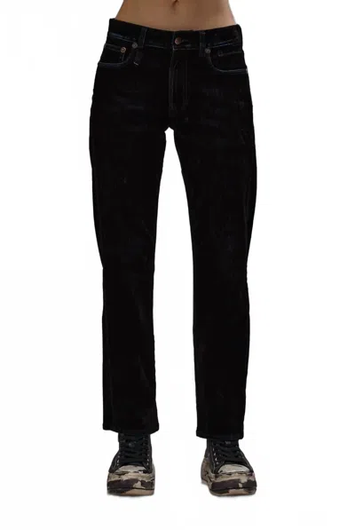 R13 Women's Romeo Jean In Flocked Black