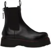 R13 Black Single Stack Chelsea Boots In Black