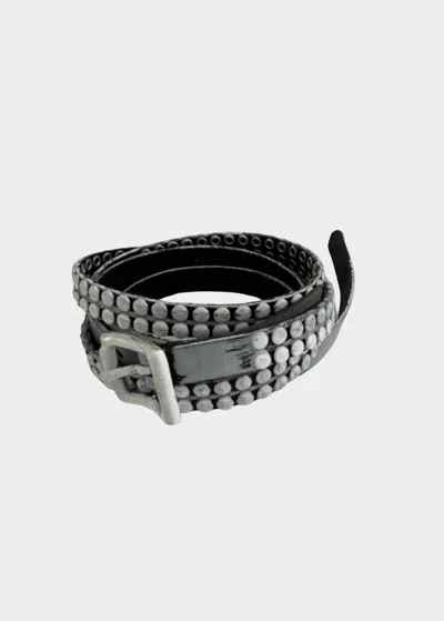 R13 Women's Studded Skinny Belt In Painted White In Multi