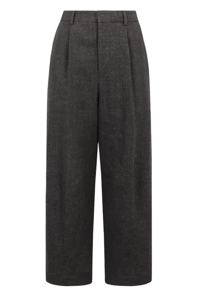R13 Wool Blend Trousers In Gray