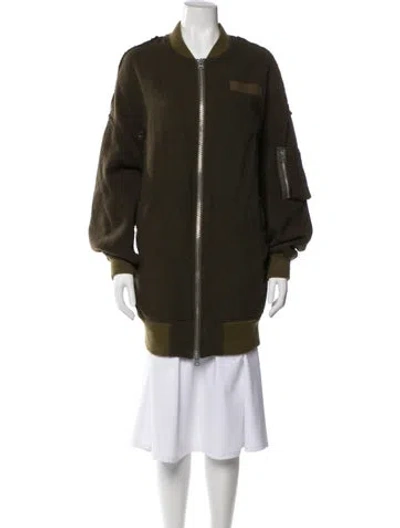 Pre-owned R13 Wool Bomber Jacket In Green